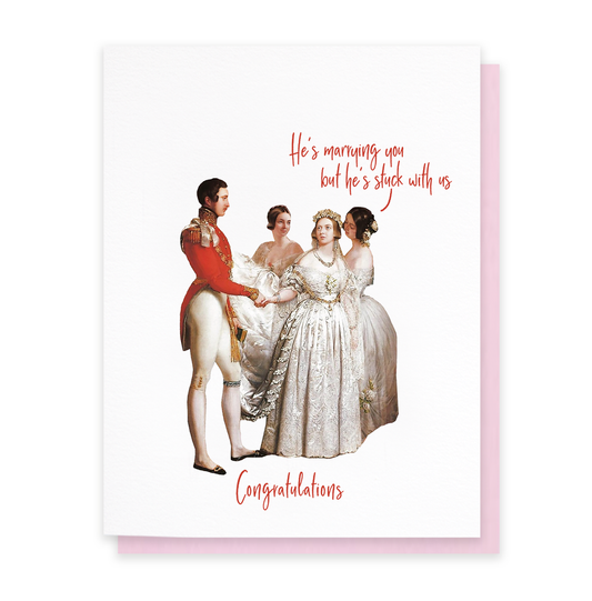 Stuck With Us, Funny Engagement & Wedding Greeting Card