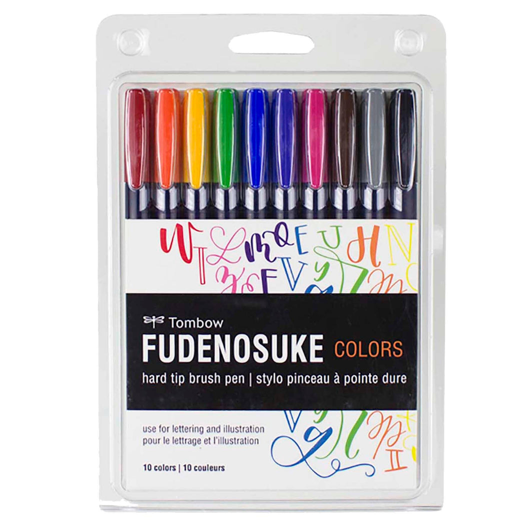 Fudenosuke Colors Calligraphy Brush Pens - 10-Pack