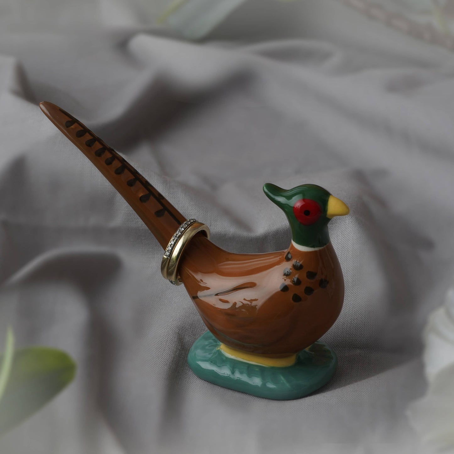 Bramble Farm Pheasant Ring Holder In Gift Box