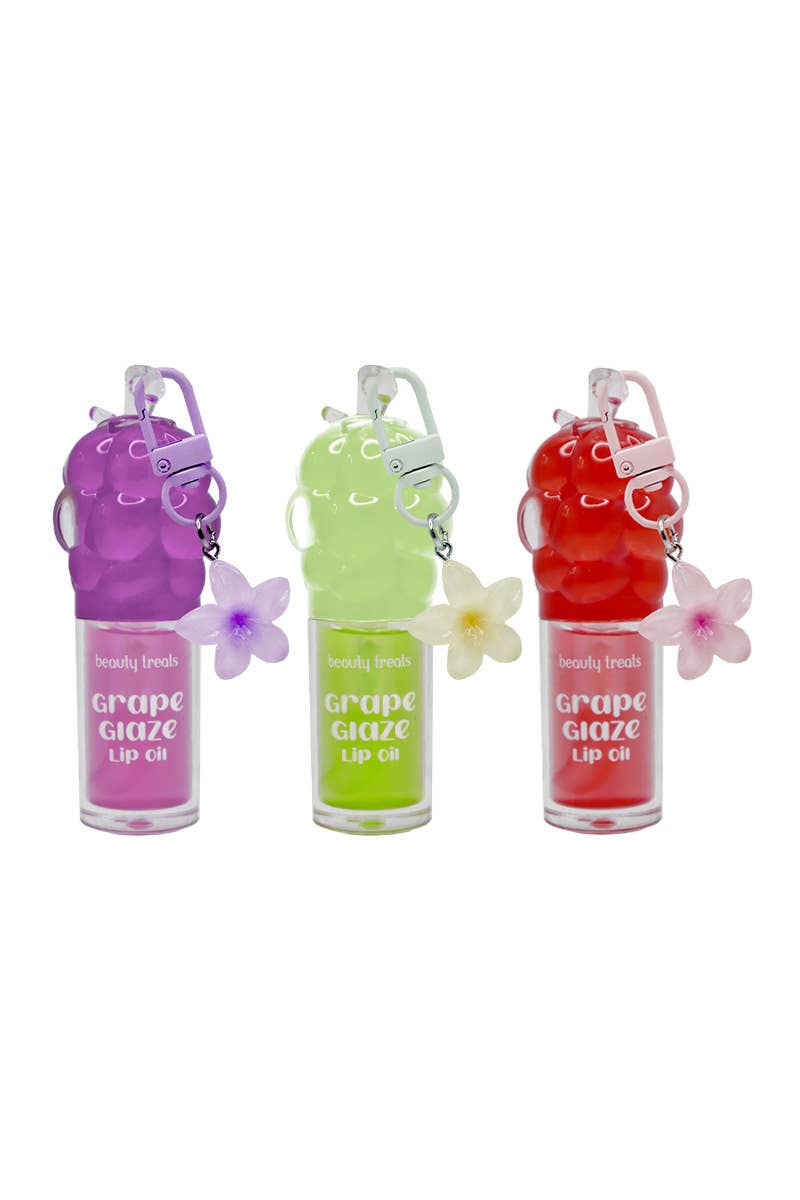 Grape Glaze Lip Oil with Flower Charm