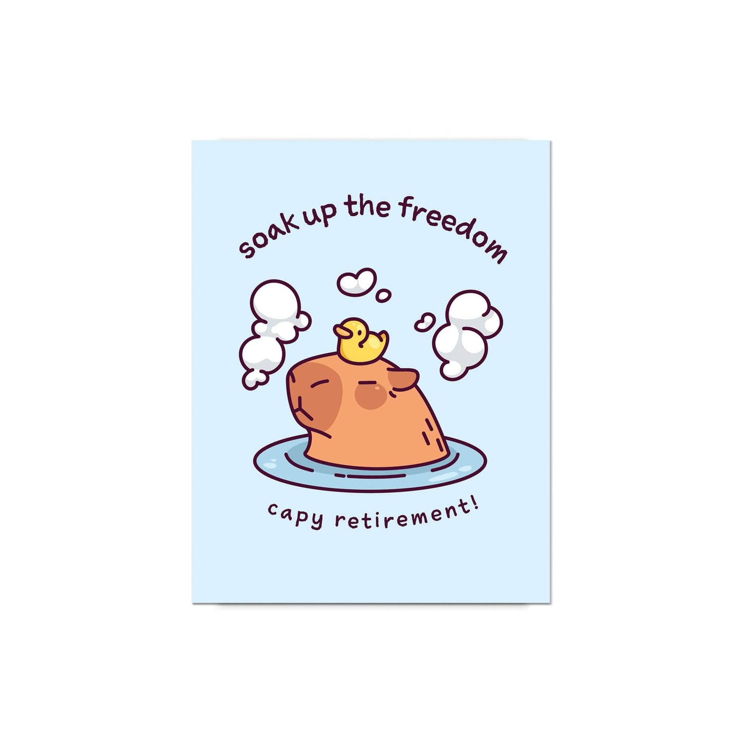 Capy Retirement Funny Card | Cute Capybara Spa Relax Retiring Coworker