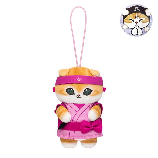 Mofusand Ninja Nyan Mascot Plush Key ring, Bag charm - 10cm