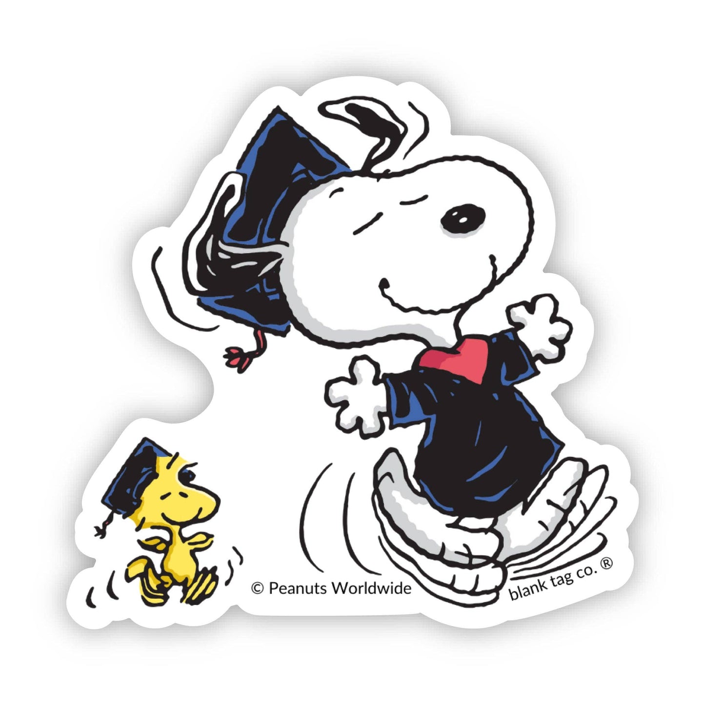 Peanuts® Waterproof Sticker - Graduating Snoopy & Woodstock