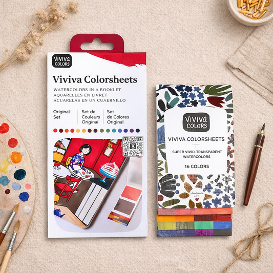 Original Colorsheets 16 | Travel Watercolor Set | Art Gift