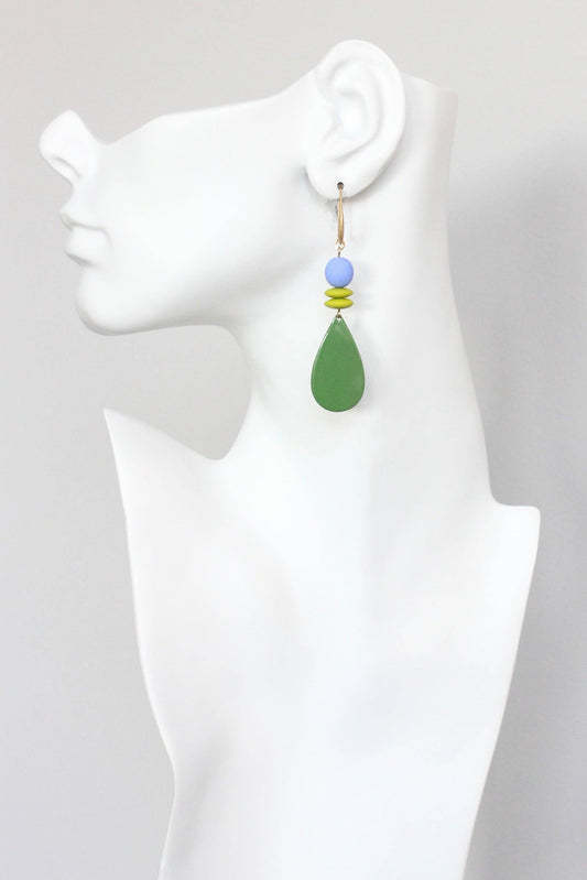 KYLE52 periwinkle gass and enameled earrings