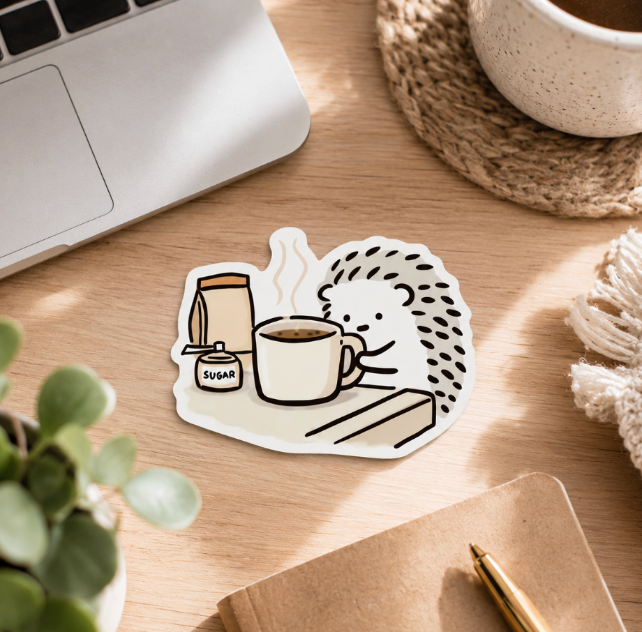 White Sugar Coffee Sticker