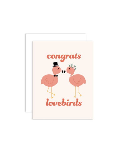 Congrats Lovebirds - Wedding/Engagement Greeting Card - Front & Company: Gift Store