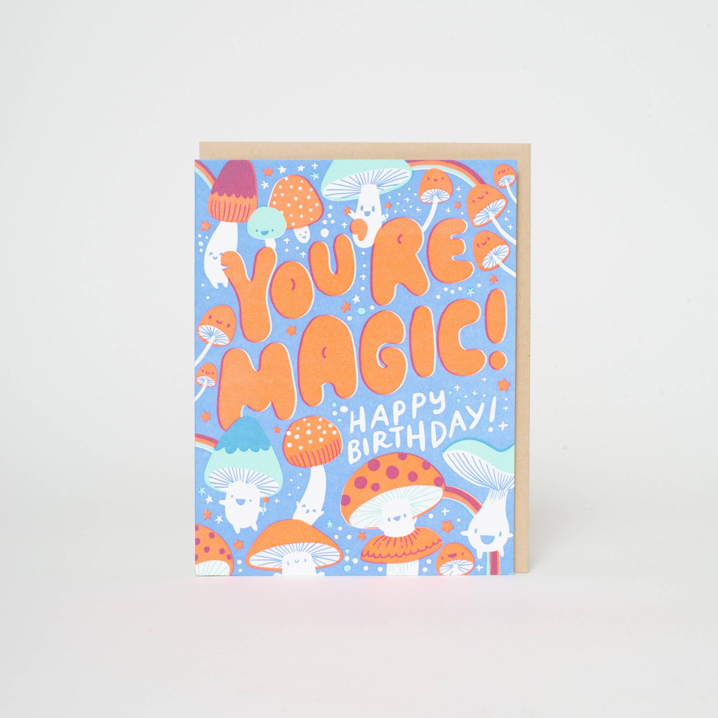Birthday Magic Mushrooms Letterpress Greeting Card by Hello!Lucky