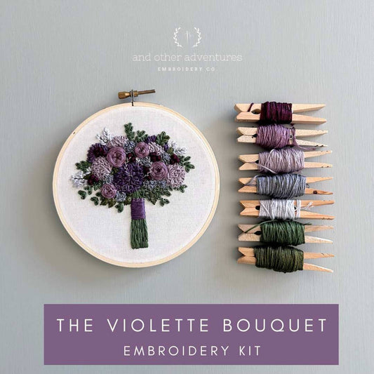 Hand Embroidery Kit - The Violette Bouquet