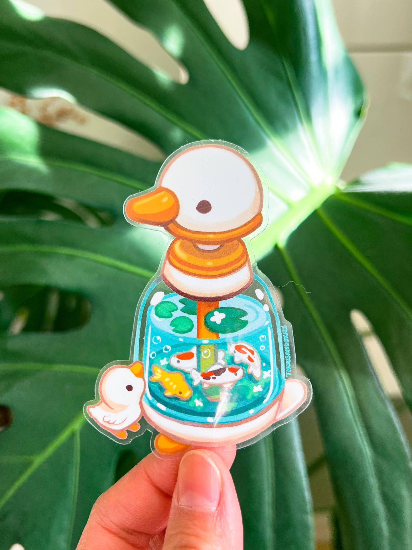 Vinyl Sticker (Transparent) Handwash Duckie Lily Pond