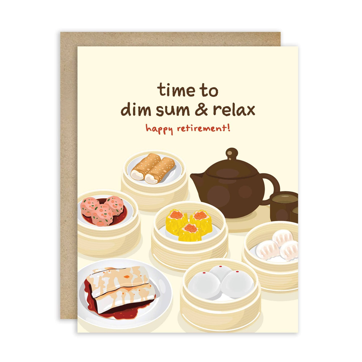 Dim Sum Funny Retirement Cards | Chinese Food Snacks Dessert Greetings