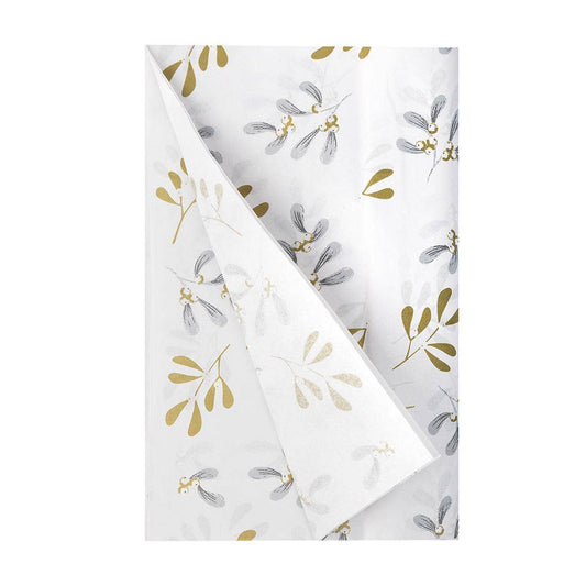 Mistletoe White Christmas Tissue Paper | 4 Sheets |