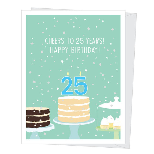 Number 25 Twenty Fifth Birthday Card