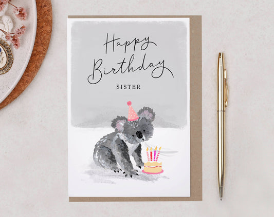 Sister Birthday Card | Australian Koala | Cute Greeting Card