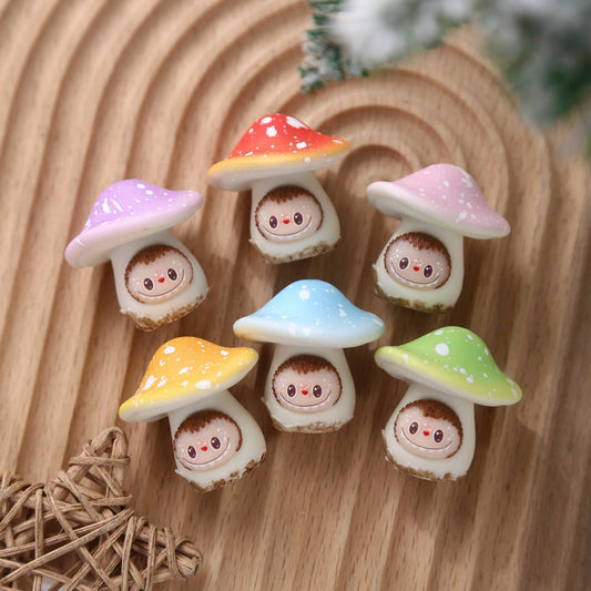 Labubu Mushroom Mini Figurines Desk Toys