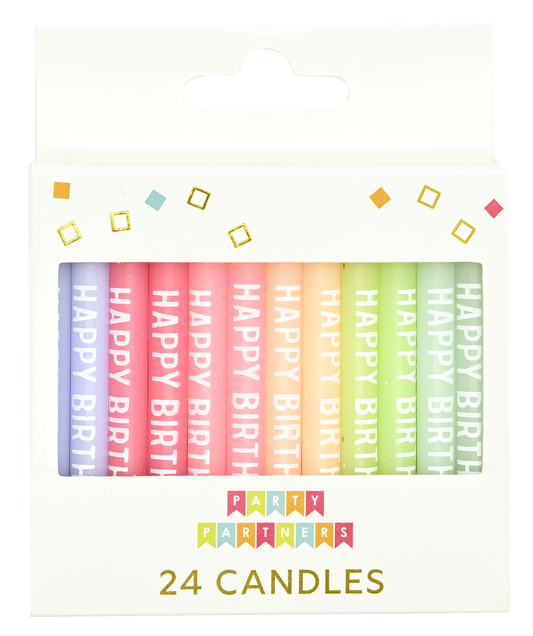 Candle Set - Happy Birthday Pastel 24CT