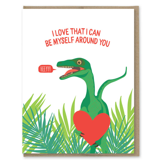 Be Myself Dino Love Card
