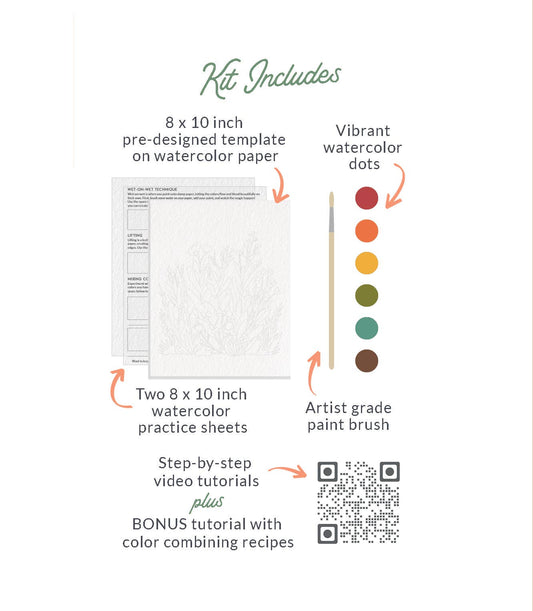 All-In-One Beginner Watercolor Kit - Wildflowers
