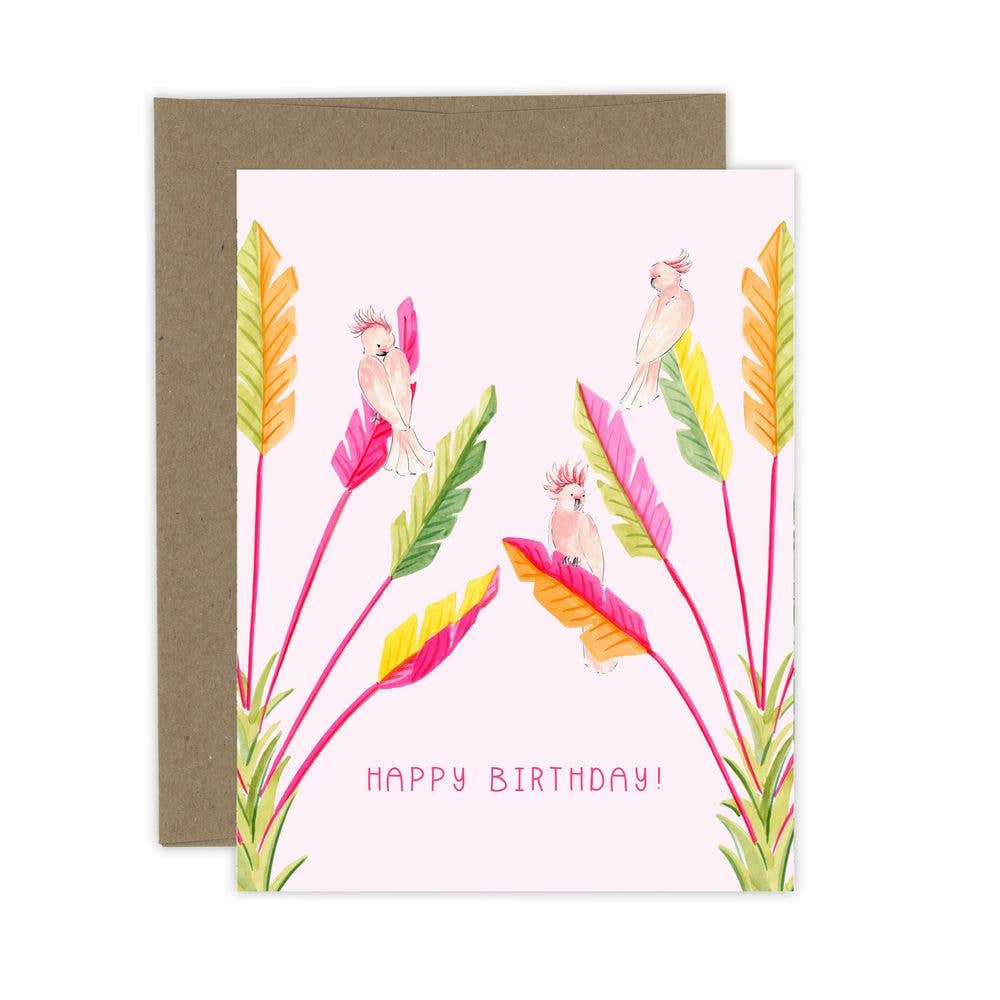 Pink Cockatoo Birthday Card