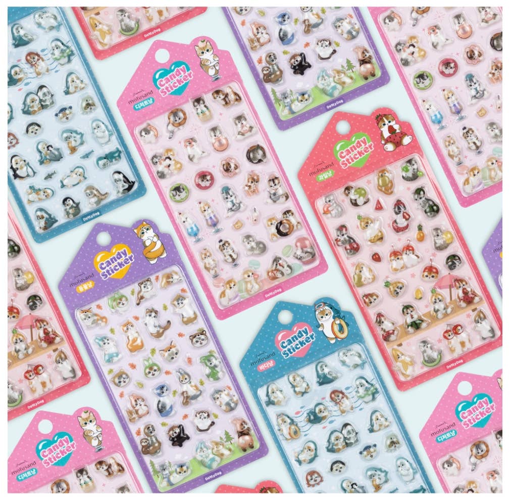 Mofusand Candy Deco Sticker - Puffy 3D Cat Sticker Collection