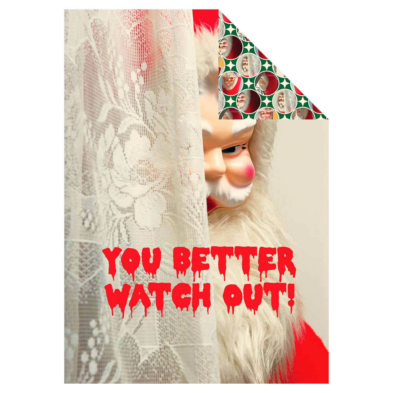 Creepy Santa Mixed Gift Wrapping Paper Set