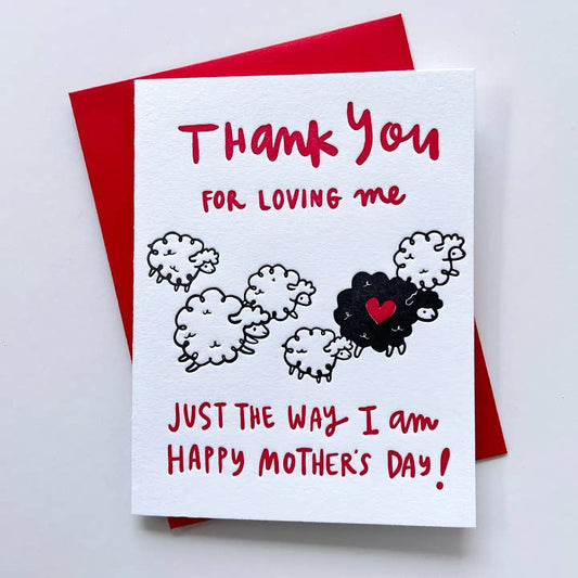 Black Sheep Mothers Day letterpress card