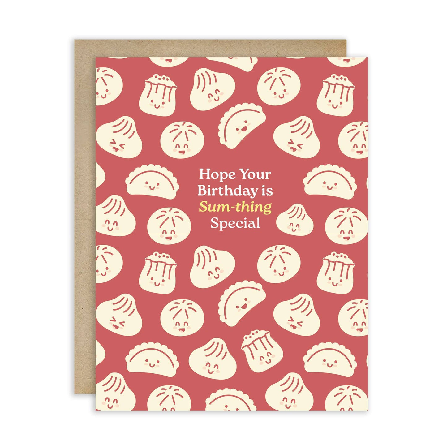 Dim Sum Special Cute Birthday Cards | Red Asian Dumpling Bao Food Snacks