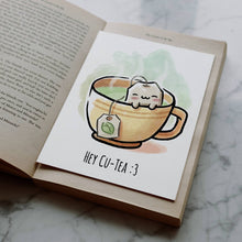 Load image into Gallery viewer, &quot;Hey Cu-Tea&quot; - Cute Tea Lovers Punny Card Anniversary Bestie
