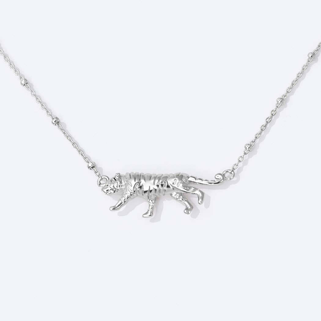 Gold-Dipped Tiger Figurine Pendant Necklace