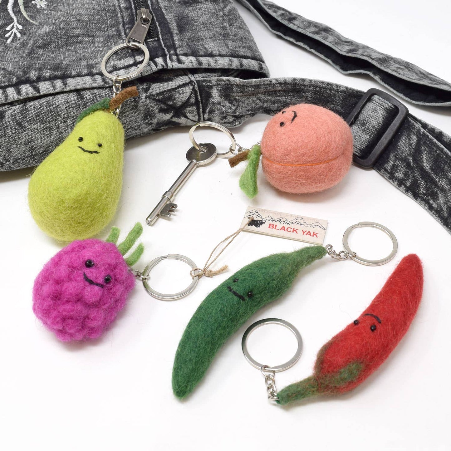 Felt Keychain - Peach Felt Keyring