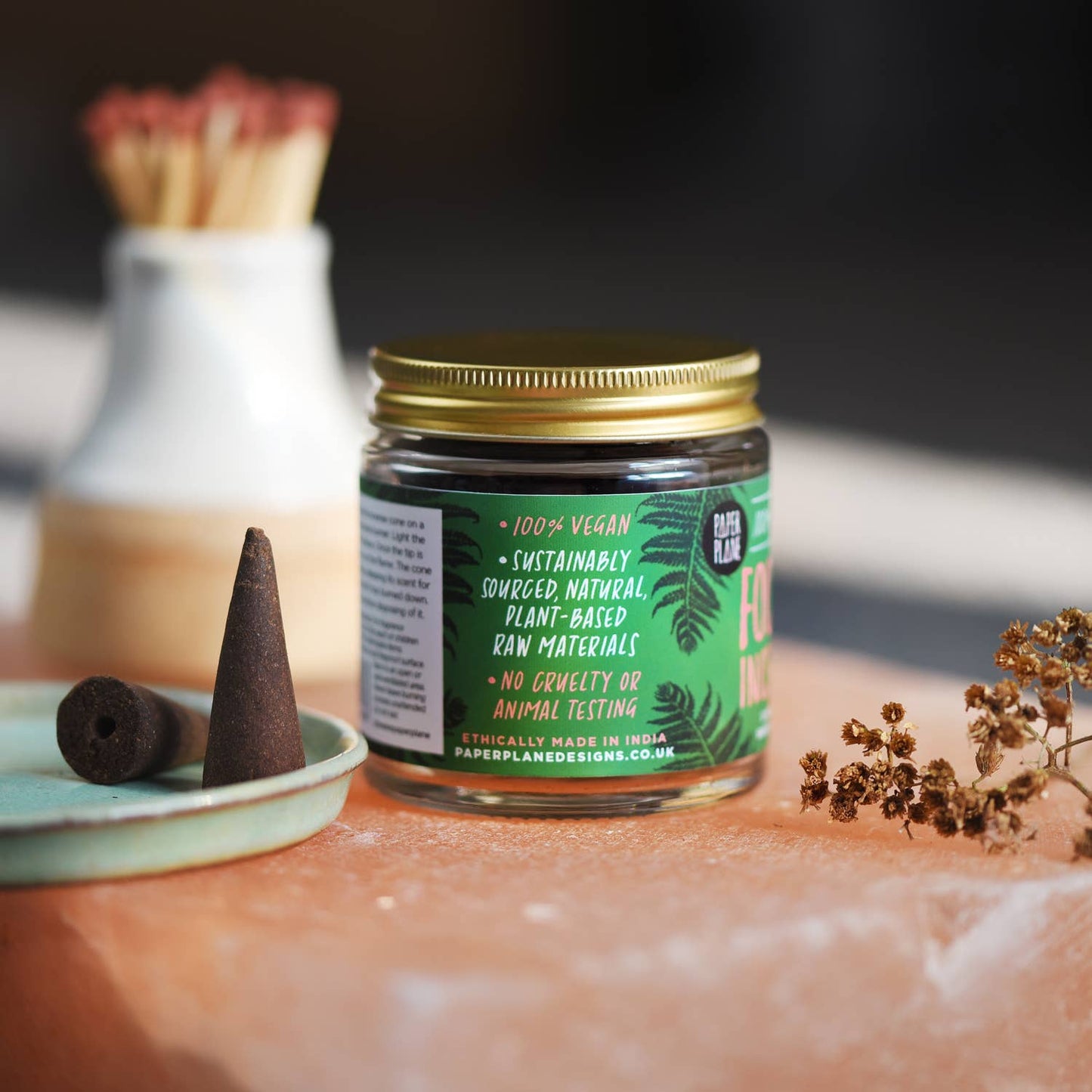 Focus Incense Jar of Incense Cones - plant based, vegan