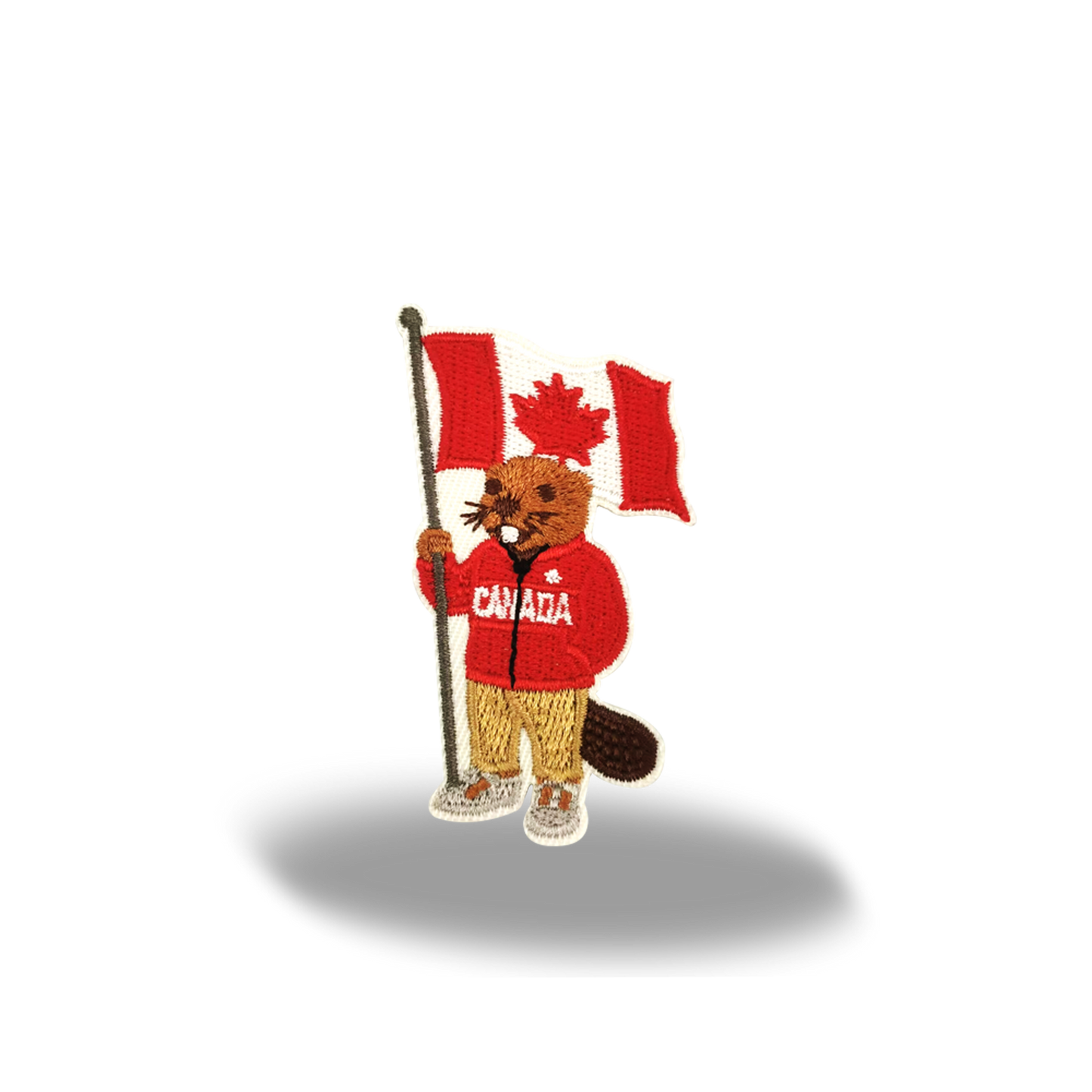 Canada Flag Beaver Cute Mascot Souvenir Embroidered Iron-On Patch - Collectible Travel Patch