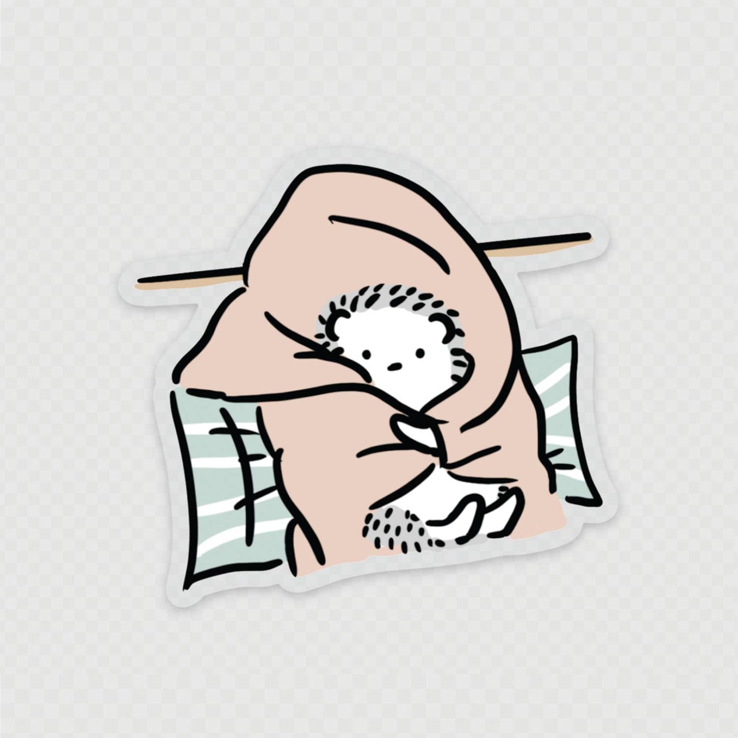 Transparent Bed Burrito Sticker (Matte)