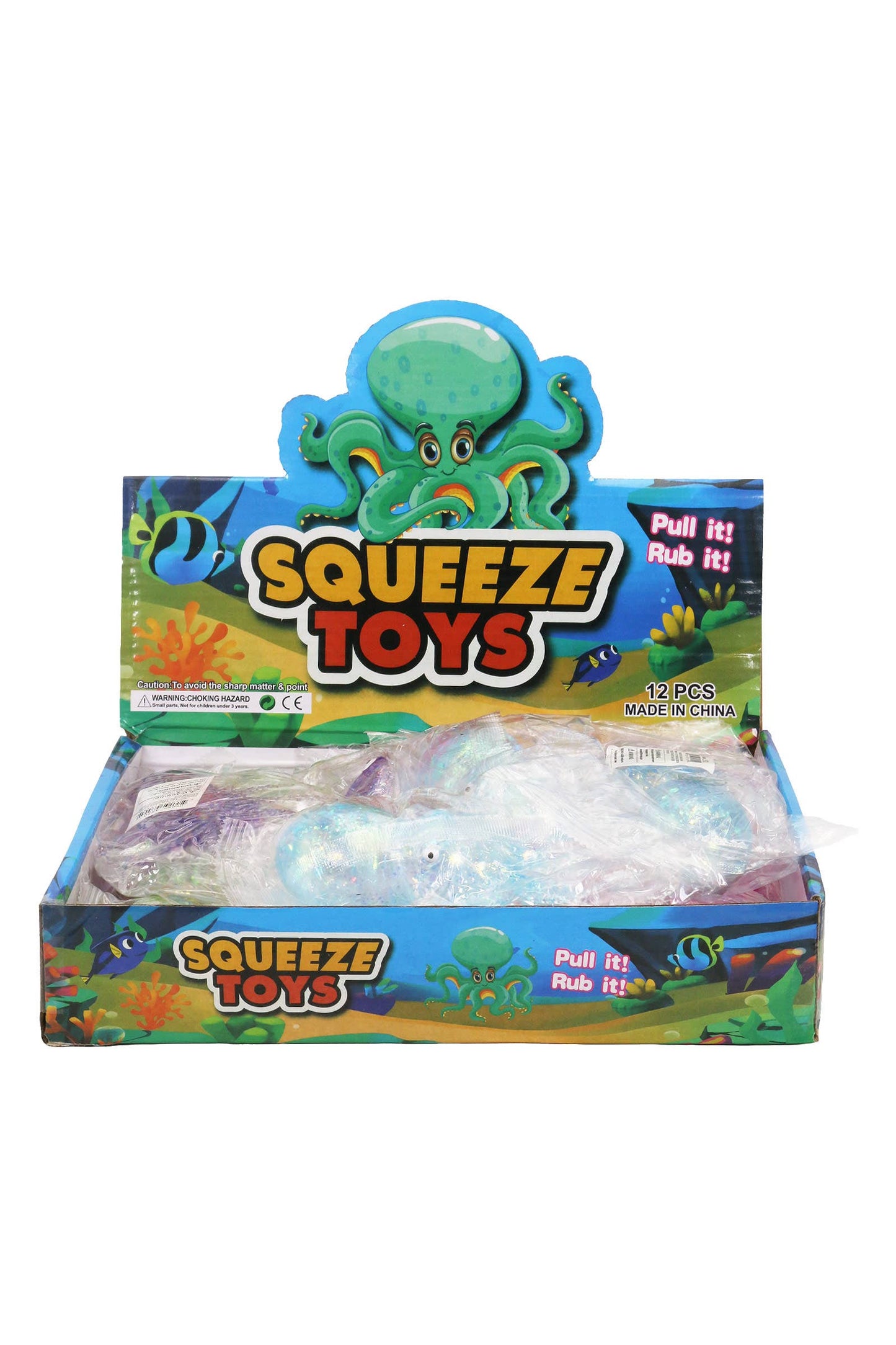 Octopus Glittery Maltose Putty Filled Squishy Toy