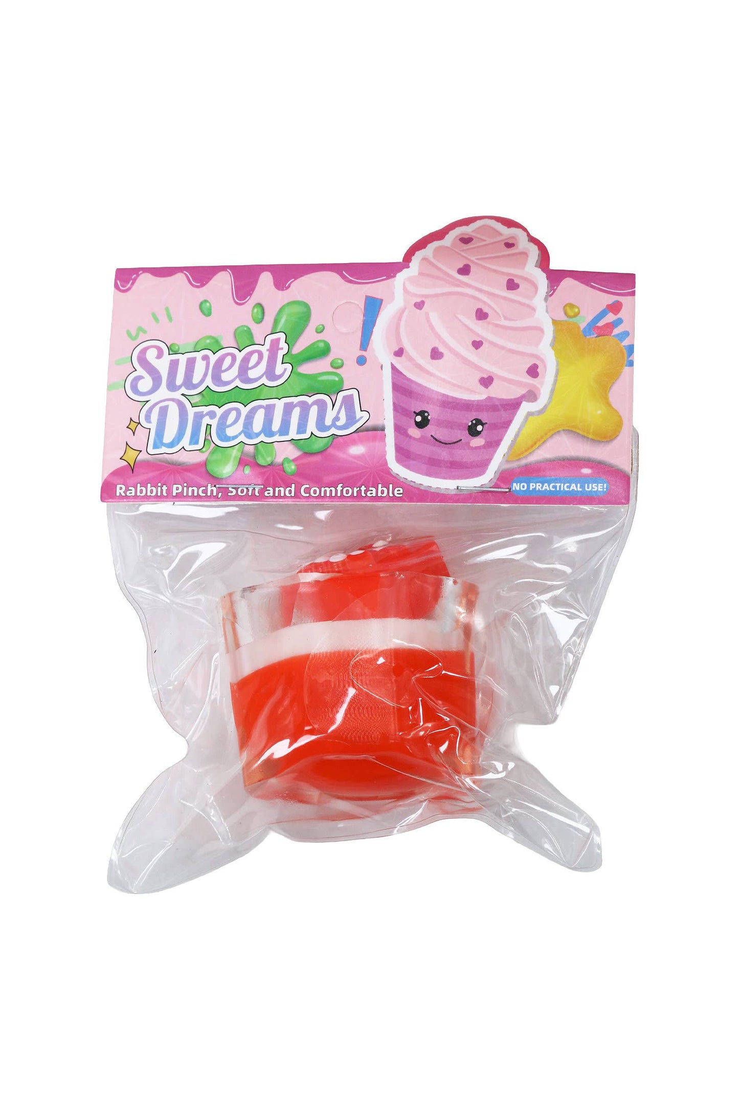 Cute Fruit Dessert Cup 3D Sticky Mochi Squishy Bag