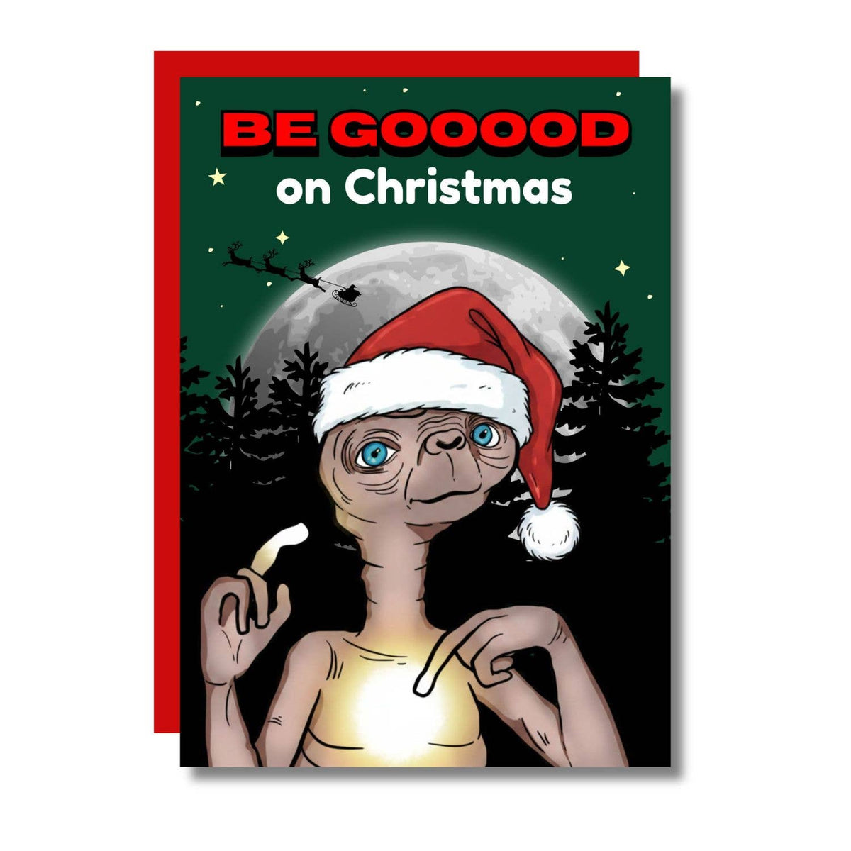 Be Good On Christmas Alien Funny Card A6 Card