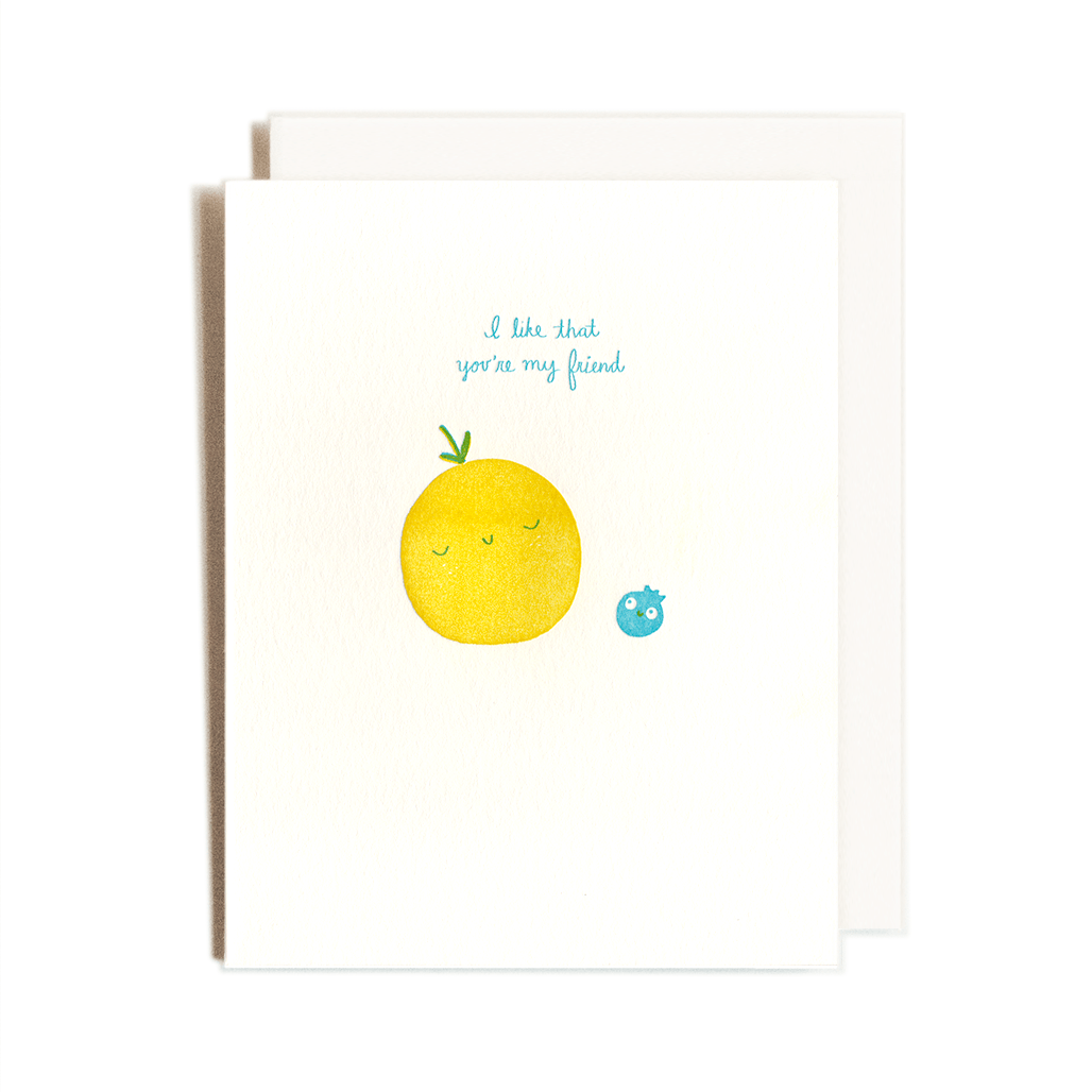 Orange and Blueberry | Friend | Letterpress Card