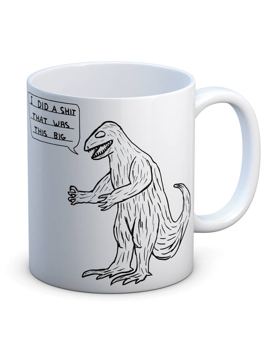 Funny Gift David Shrigley Mug - Dinosaur Shit