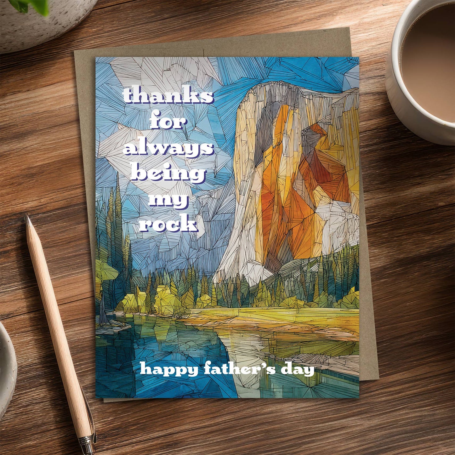 Thanks for Being My Rock - Recycled Father's Day Card