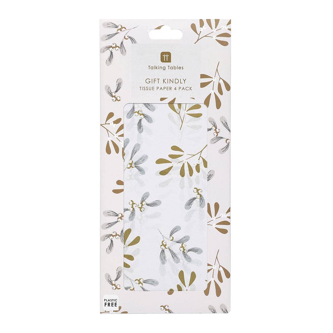 Mistletoe White Christmas Tissue Paper | 4 Sheets |