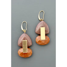 Load image into Gallery viewer, FERE44 Mauve and orange earrings
