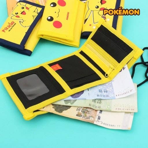 Pokemon Pikachu Velcro Neck Wallet   Tri-Fold ID Wallet