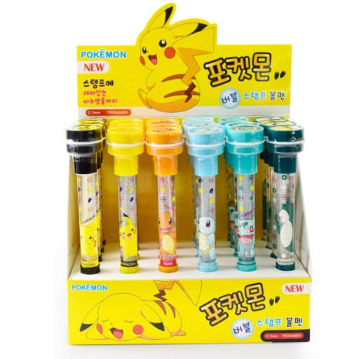 Pokemon Bubble Stamp + Ballpoint Pen + Bubble Wand