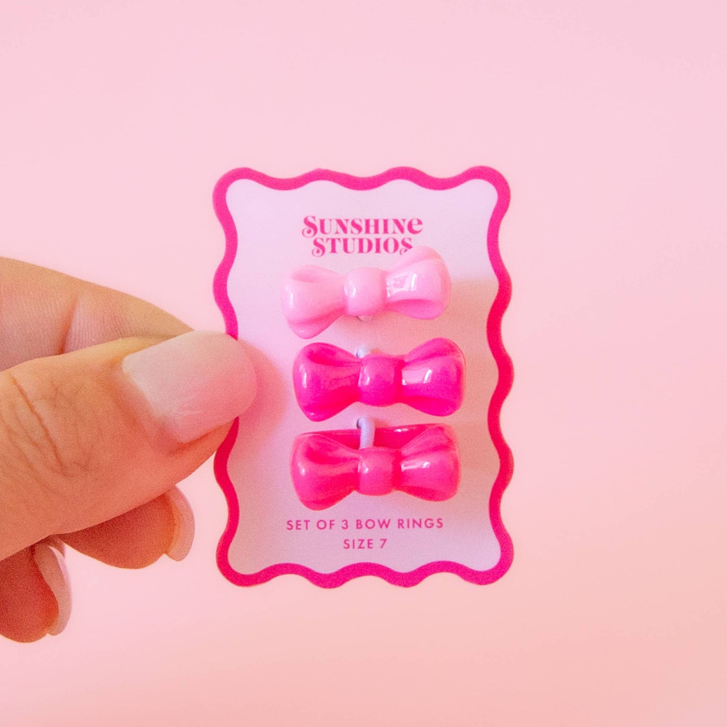 Kitsch Bow Ring Set | Pink