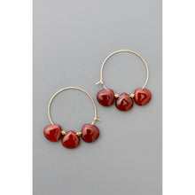 Load image into Gallery viewer, FERE23 Carnelian teardrop hoop earrings
