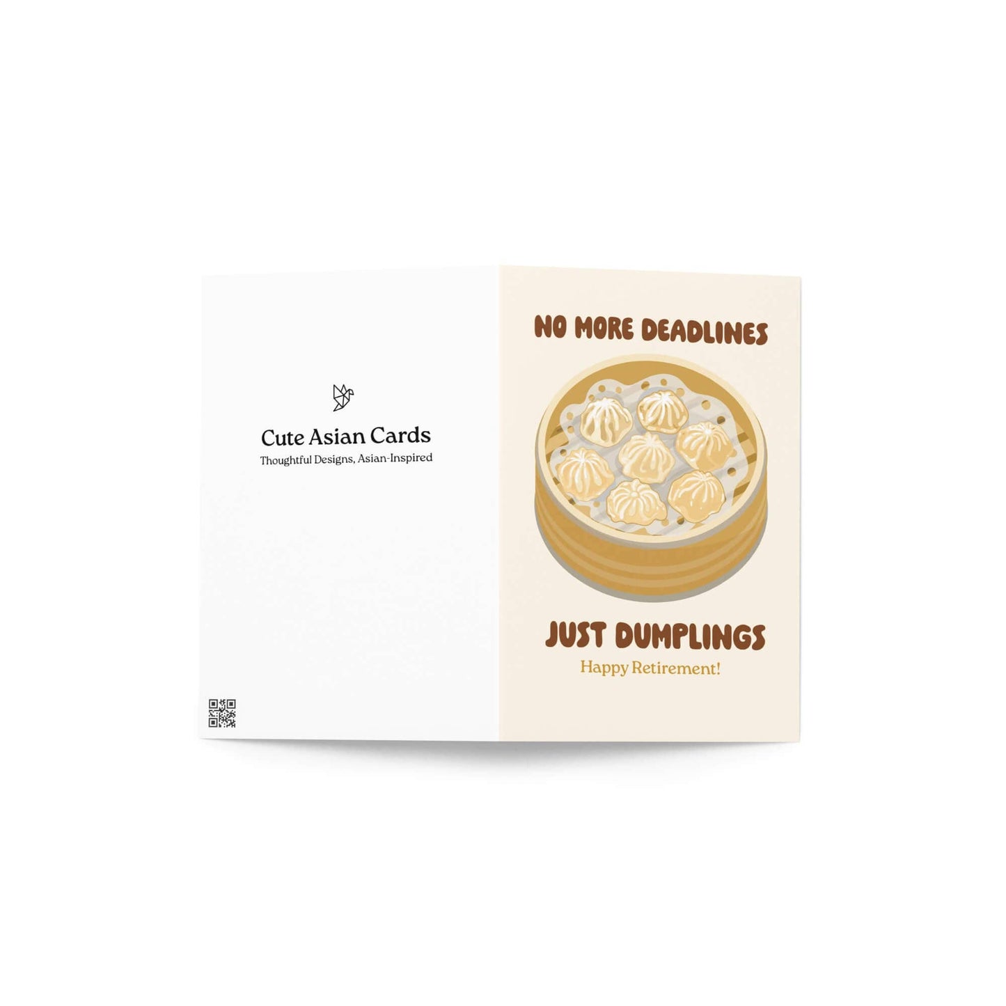 Dumplings Funny Retirement Cards | Chinese Pun Xiao Long Bao Soup Food Greetings