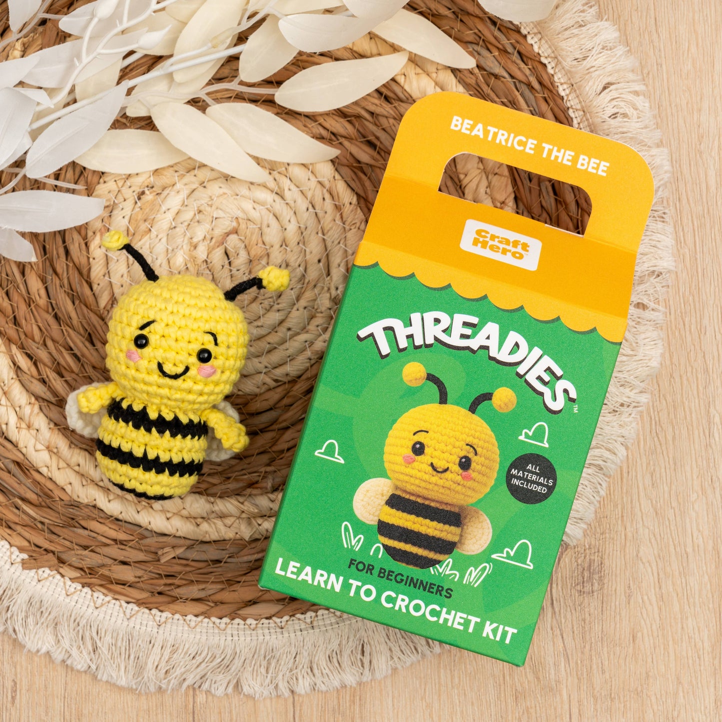 Craft Hero Threadies - Crochet Learning Kit - Beatrice the Bee