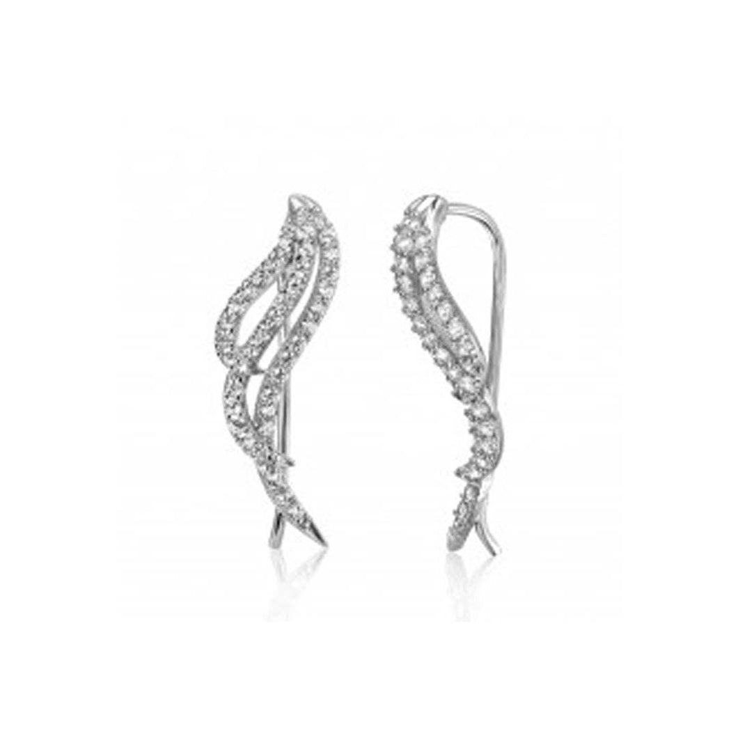 Wing Climber Earrings silver