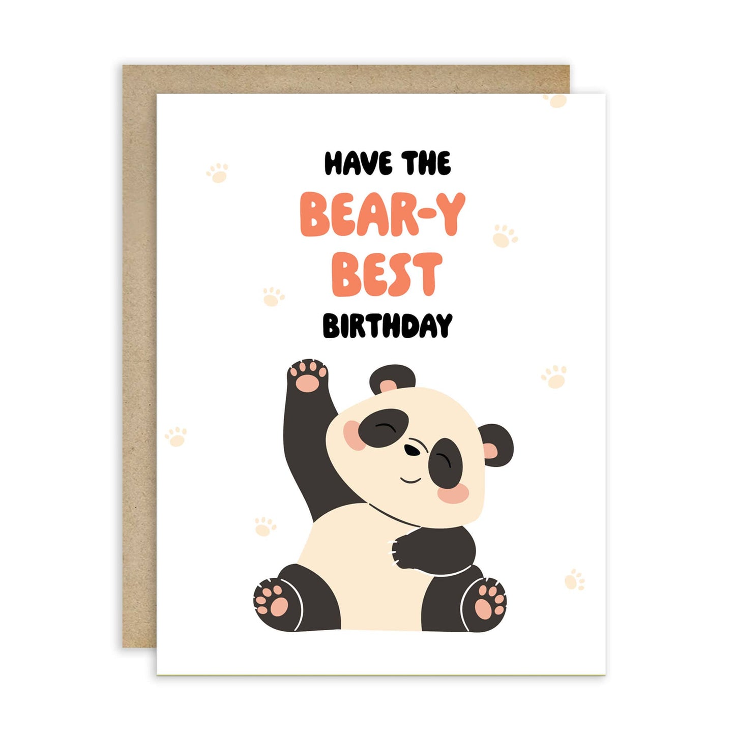 Bear-y Best Birthday Card | Cute Asian Chinese Panda Animal Funny Pun