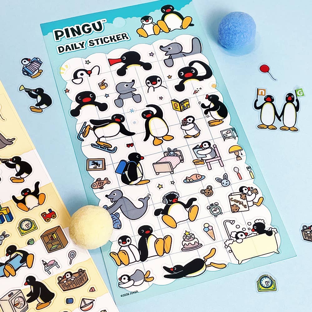 Pingu Daily Sticker Sheet - Cute Diy Deco Planner Stickers